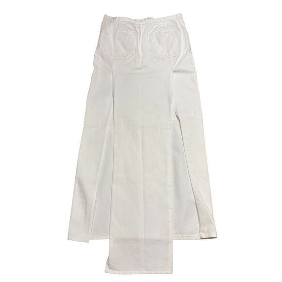 COURRÈGES Seven-Pocket Denim Maxi Skirt in White NWT Size 4 - Picture 6 of 9